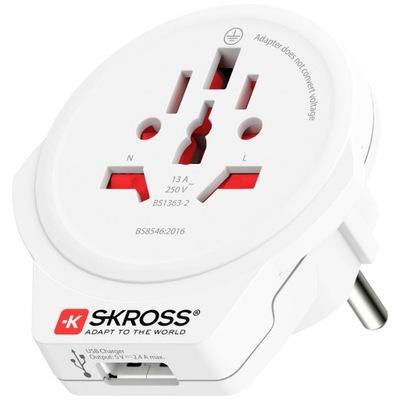 Adapter podróżny Skross World to Europe USB 1.0