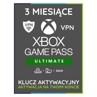 Subskrypcja Xbox Game Pass Ultimate 3 miesiące 90 dni Live Gold Core Klucz