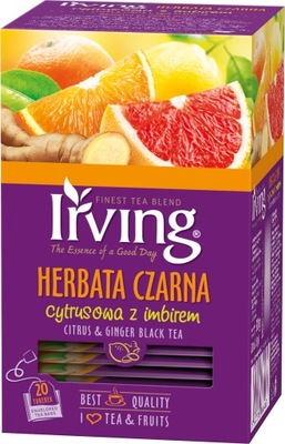 Herbata Irving Czarna Cytrus Imbir 20 torebek