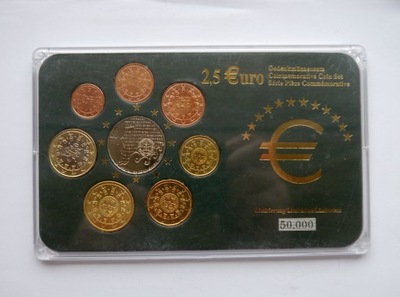 PORTUGALIA SET 1 CENT - 1 EURO 2007-2002 + 2,5 EURO 2009