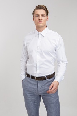 Biała klasyczna koszula męska
