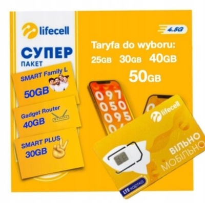 Karta sim Lifecell INTERNET W EU TURCJA UK