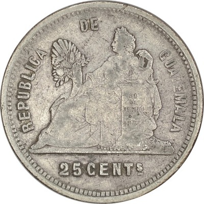 2.fu.GWATEMALA, 25 CENTAVOS 1893