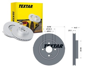 ДИСКИ ТОРМОЗНЫЕ ТОРМОЗНЫЕ 2 ШТУКИ MAZDA ПЕРЕД 2 07- TEXTAR