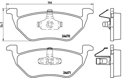 BREMBO P 24 085 КОМПЛЕКТ КОЛОДОК ТОРМОЗНЫХ, HAMULC