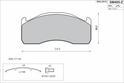 [SM485-Z] ZAPATAS HAM.VOLVO 29151  