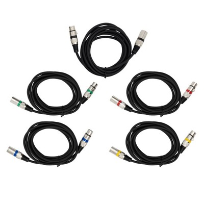 Kabel DMX Cables 5 x 3-metrowe przewody DMX 3 m