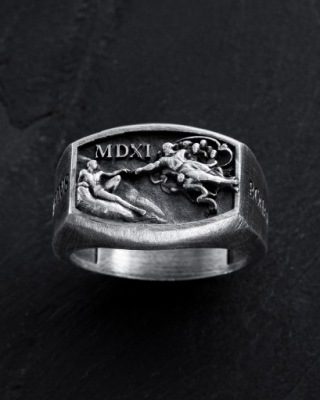 Srebrny pierścień THE CREATION OF ADAM - MICHELANDELO 21