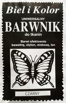 Barwnik do tkanin ubrań farba BIEL I KOLOR czarny