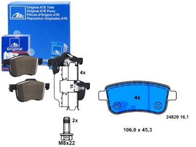 КОМПЛЕКТ КОЛОДОК ТОРМОЗНЫХ ATE P68054 8228180 LP2