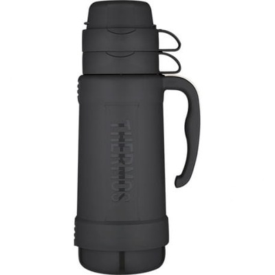 Szklany termos z dwoma kubkami Thermos 1,8l czarny