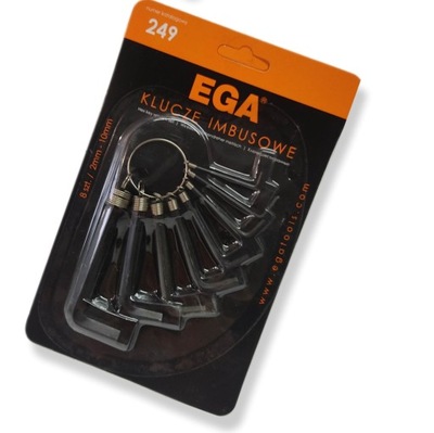 Klucze imbusowe 8 sztuk 2mm-10mm EGA