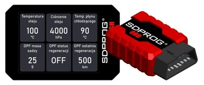 SDPROG DASH Monitorowanie OBDII OBD2 DPF FAP GPF Turbo - Interfejs + Ekran
