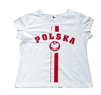 Koszulka damska Polska biała XL