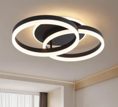 LAMPA SUFITOWA LED DO SALONU 36W ZDALNIE STEROWANA PILOTEM AMDELNE CZARNA