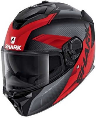 SHARK ŠALMAS INTEGRUOJAMAS SPARTAN GT ELGEN ANTHRACITE RED XXL 