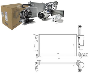 NIS617852 РАДИАТОР ДВИГАТЕЛЯ FIAT PANDA 1.1-1.4CNG