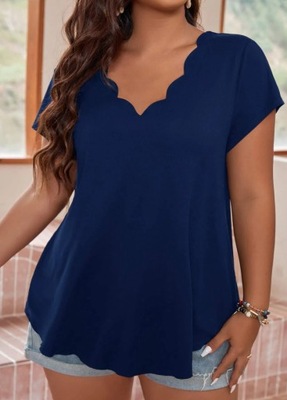 SHEIN BLUZKA PLUS SIZE GŁADKA GRANATOWA 46 1V7B