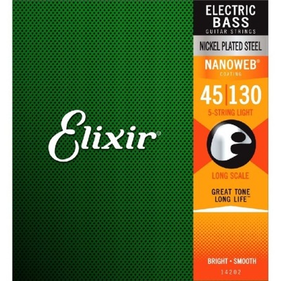Elixir 14202 Nanoweb Bass Light 45-130