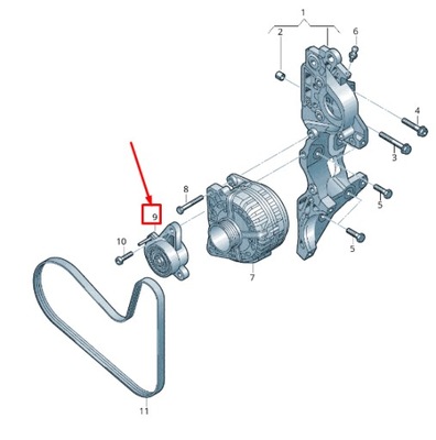 Audi q3 f3 двигатель poly-v-belt belt tensioner 04l903315b фото №1