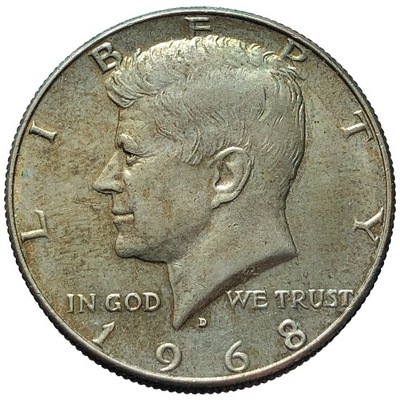 85101. USA, 1/2 dolara, 1968r., D - Ag (11.54 g/30.5 mm)