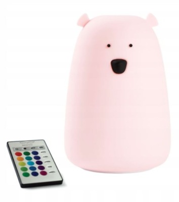 Lampka nocna Rabbit&Friends różowa z pilotem