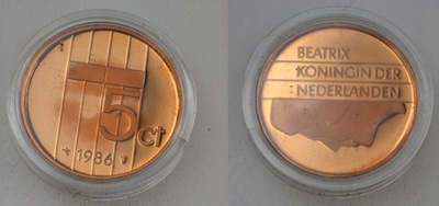 HOLANDIA 5 CENTÓW 1986 / PROOF