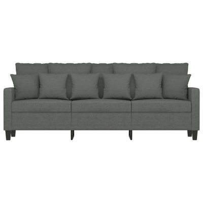 vidaXL Sofa 3-osobowa, ciemnoszara, 180 cm, tapicerowana tkaniną