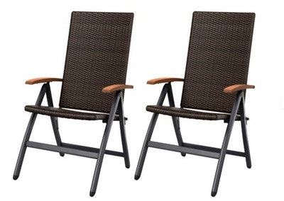 Krzesło ogrodowe Livarno Home technorattan brązowy 2 sztuki