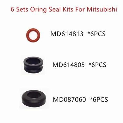 6 SETS RUBBER SEAL КІЛЬЦЕ KITS FOR MITSUBSHI MD614813 MD614805 MD087~40555