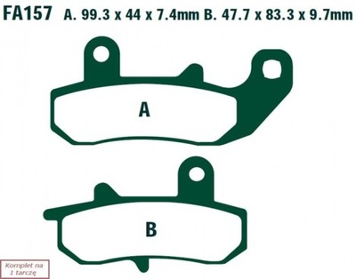 ZAPATAS DE FRENADO EBC FA157R (KPL. NA 1 TARCZE)  