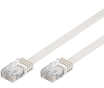 Kabel LAN 10m do Internetu RJ 45 Płaski Biały Slim
