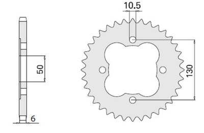 CHT ЗУБЧАТКА ЗАДНЯ 4303 39 HONDA TRX 250 300400 450