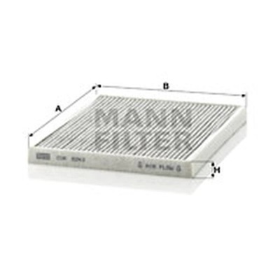 FILTR, VENTILACIÓN PRZESTRZENI PASAZERSKIEJ MANN-FILTER CUK 2243  