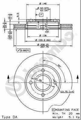 Диск тормозная перед ford focus 98- fusion 02- фото №1