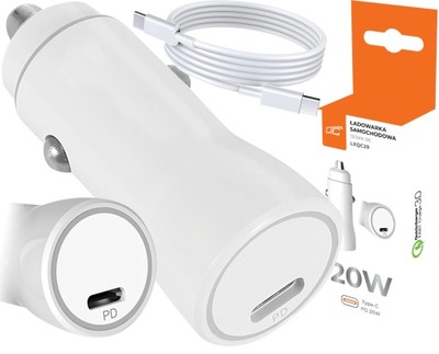 TRAGALUCON DISPOSITIVO DE CARGA DE AUTOMÓVIL PD 20W IPHONE ANDROID LTC CON CABLE USB TYPE-C  