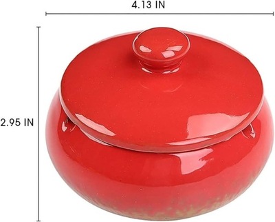 Popielniczka czerwona ceramiczna