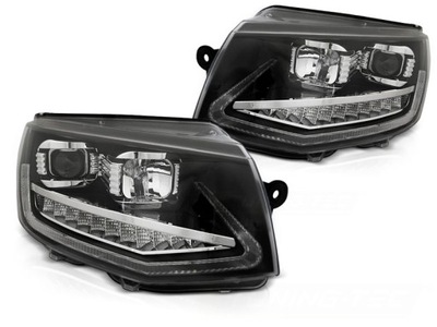 ФОНАРИ РЕФЛЕКТОРЫ VW T6 15- BLACK TUBE LED (СВЕТОДИОД ) ХОДОВЫЕ ОГНИ ДХО DTS