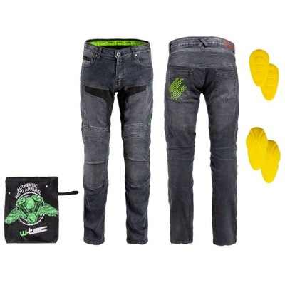 Męskie spodnie jeansy motocyklowe W-TEC Alfred CE - Kolor Szary 3XL