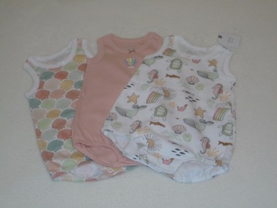 * NEXT * 3PAK BODY RAMIĄCZKA 3-6 m