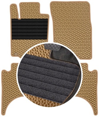 MITSUBISHI L200 V 2019- ALFOMBRILLAS GOMA PARA COCHE EVA COLOR BEIGE  