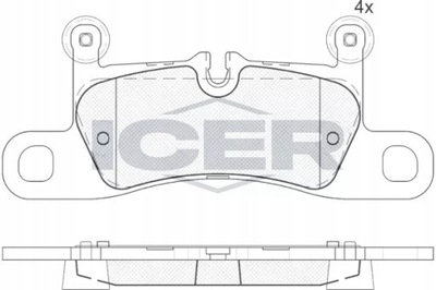 ICER 181987 КОМПЛЕКТ КОЛОДОК ТОРМОЗНЫХ, ТОРМОЗА TARCZOWE