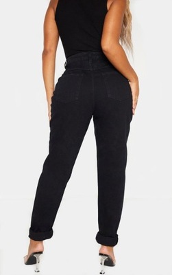 Prettylittlething aao jeans czarne spodnie mom XS NG4