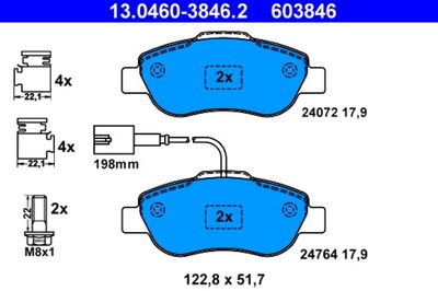 КОЛОДКИ ТОРМОЗНОЙ FIAT 500 1,3D 07- ПЕРЕД