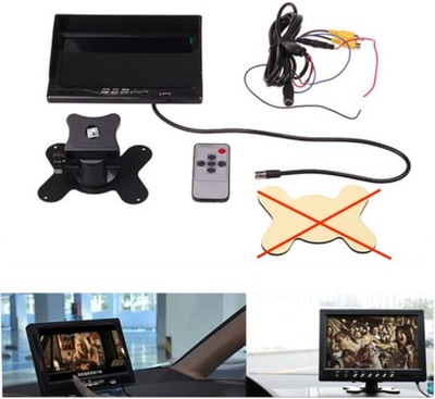 COCAR 7" TFT LCD Samochodowy Monitor Cofania z Pilotem
