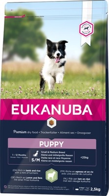 Eukanuba Puppy S/M jagnięcina 2,5 kg