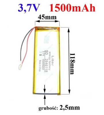 Akumulator Bateria Tablet, GSM 1500mAh 3,7V