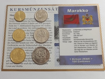 Maroko 2002 Set monet obiegowych , blister 6 x UNC