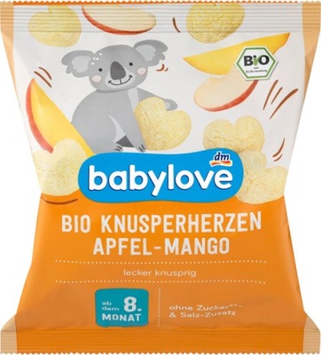Babylove BIO Chrupki Kukurydziane Serduszka Mango