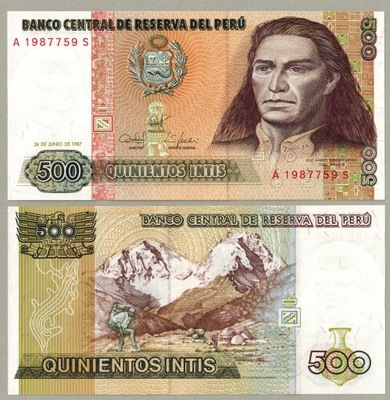 Peru 500 Intis 1987 P-134b UNC